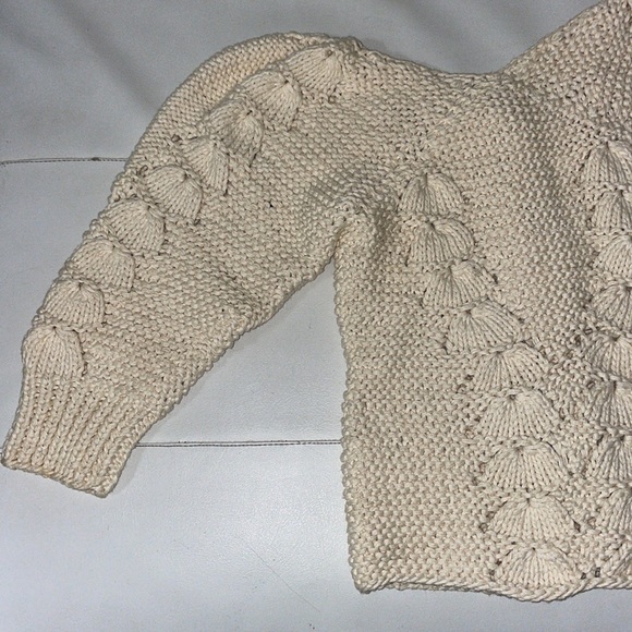 Falls vintage chunky knit cotton cream sweater - Picture 6 of 11